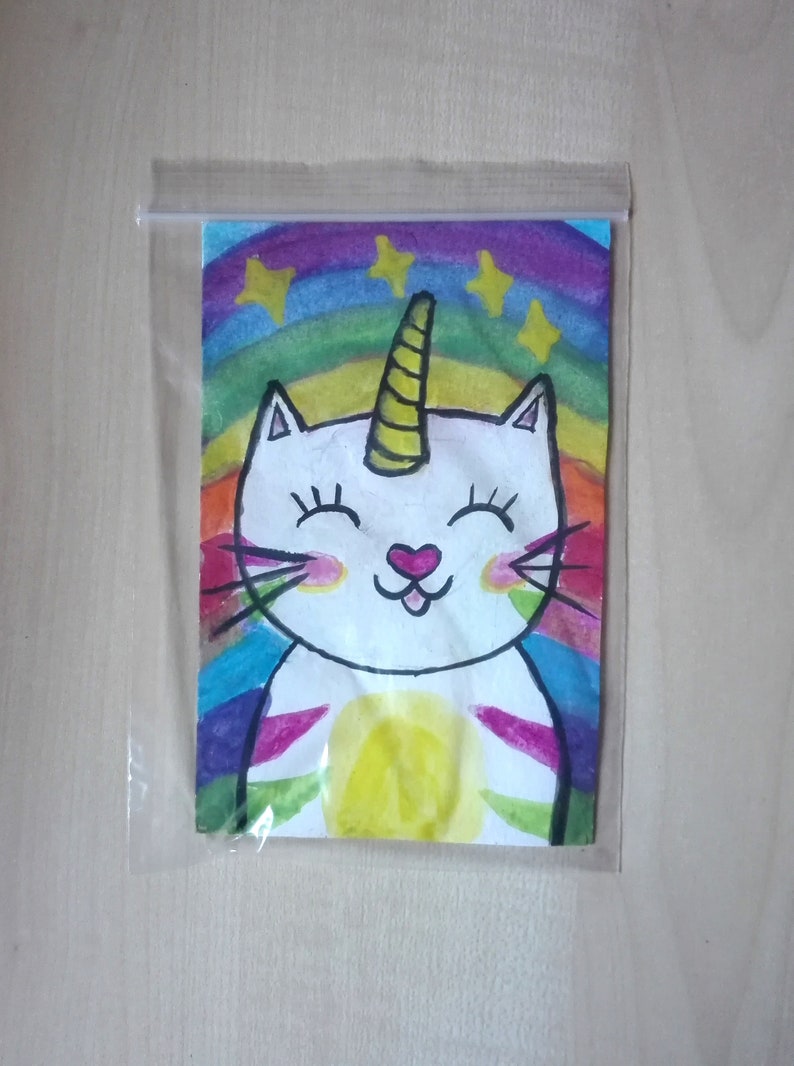 Cat Portrait Painting, watercolor art: Rainbow the Love Cat, LGBT PRIDE image 4