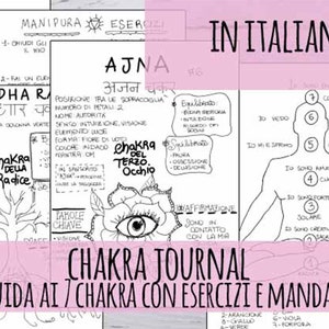 Chakra Journal – Printable in ITALIAN | 22 Pages | Handwritten & Hand-Drawn | Colorable Mandalas and Activation Sheets