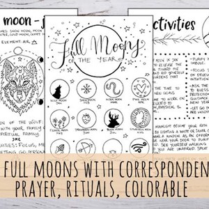 Book of Shadows Northen Hemisphere: 12 full Moons, Esbat Celebration image 3