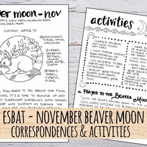 Esbat - November Full Moon Beaver Moon Correspondences