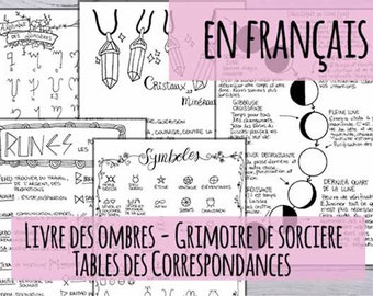 French Book of Shadows: Witchcraft Grimoire Pages, 3 Sizes (Digital Download)
