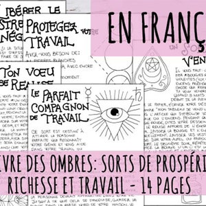 Livre des Ombres: Sorts de prospérité, richesse et travail, 14 pages - En Français