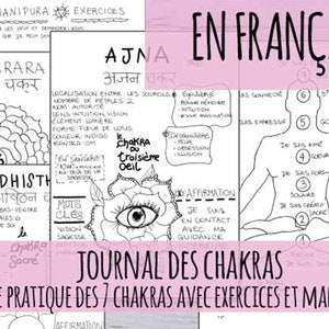 Journal des Chakras, EN FRANÇAIS, imprimable, écrit et dessiné à la main, Mandala und Cartes d'Aktivierung