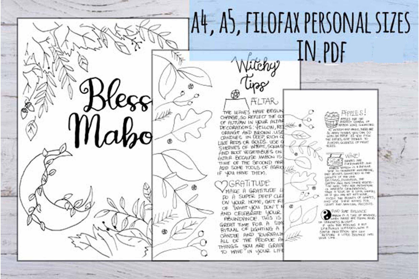 Mabon Celebration Printable Book of Shadows 7 Hand Drawn - Etsy