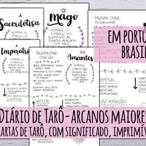 Tarot Journal - em Português Brasileiro - Printable - 22 Major Arcana - Bedeutungen, Entsprechungen, Affirmationen
