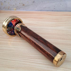 Messing Kaleidoskop Holz Sammler Geschenk Spielzeug Handmad Glas Einzigartiges Geschenk