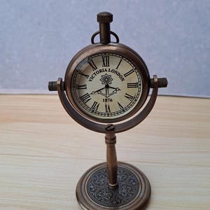 Victorian  london style  brass desk  clock   Gift  For Mother/Son/father Day Gift  Birthday Gift