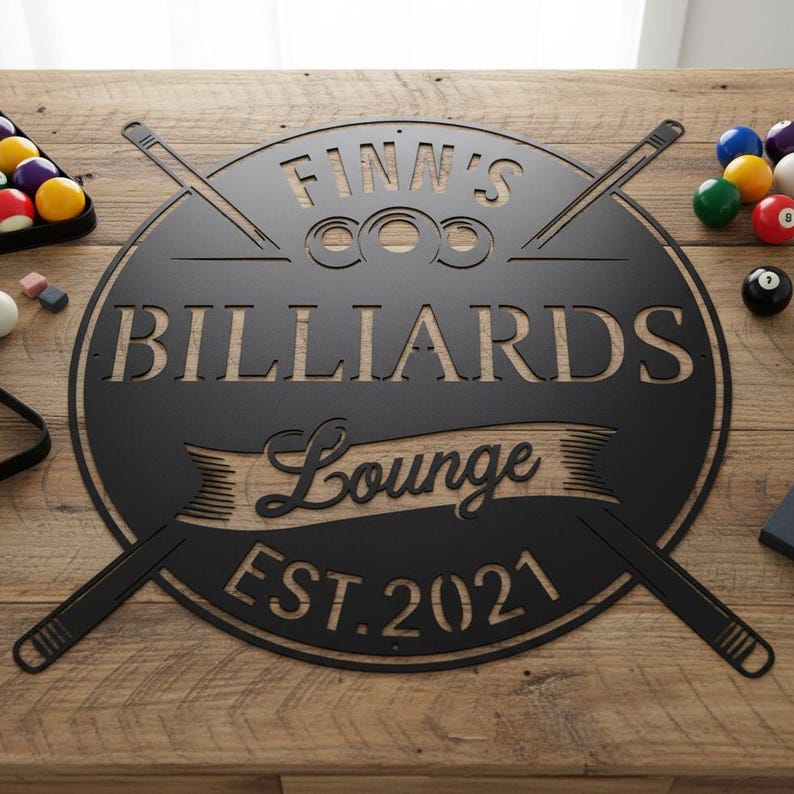 Custom Pool Hall Metal Wall Art,personalized Pool Table Sign,man Cave ...