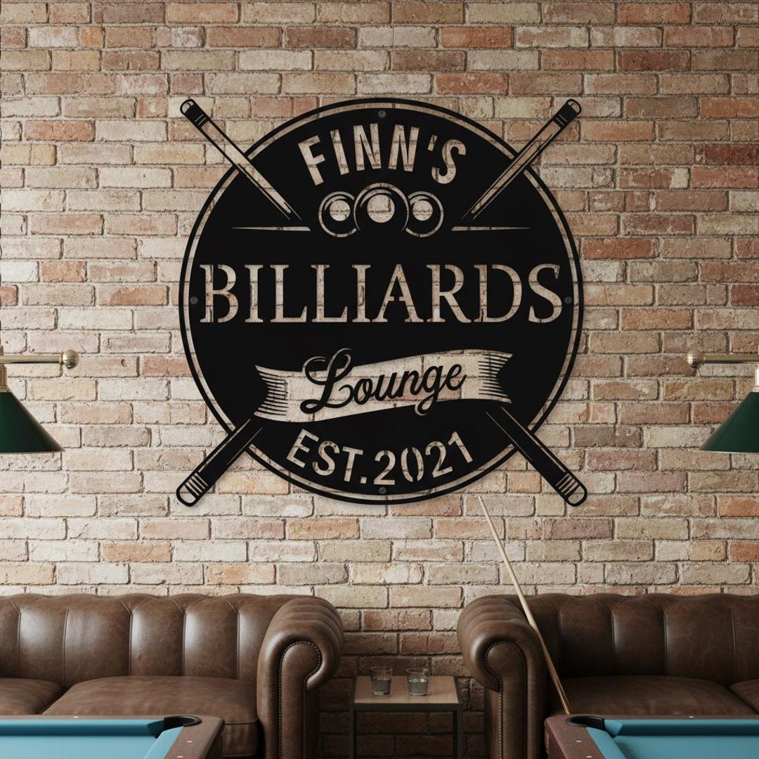 Custom Pool Hall Metal Wall Art,personalized Pool Table Sign,man Cave ...