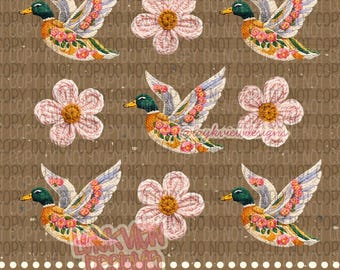 Floral Yarn Duck PNG | Southern Girl Designs | Trendy