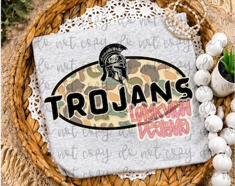 Camo Trojans PNG | Spirit Designs | Trendy