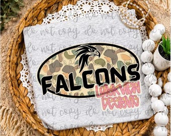 Camo Falcons PNG | Spirit Designs | Trendy