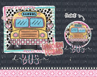Cute Bus Driver PNG | School Bus PNG | Trendy
