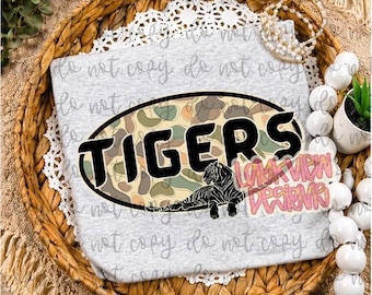Camo Tigers PNG | Spirit Designs | Trendy PNG