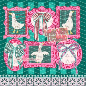 Vintage Gans PNG | Spitze Coquette | Gans-Designs Bild 2