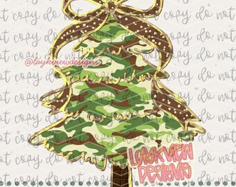 Camo Christmas Tree PNG | Holiday Designs | Trendy