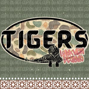Camo Tigers PNG | Spirit Designs | Trendy PNG