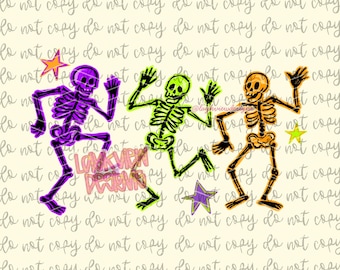 Dancing Skeletons PNG | Halloween Designs | Trendy PNG