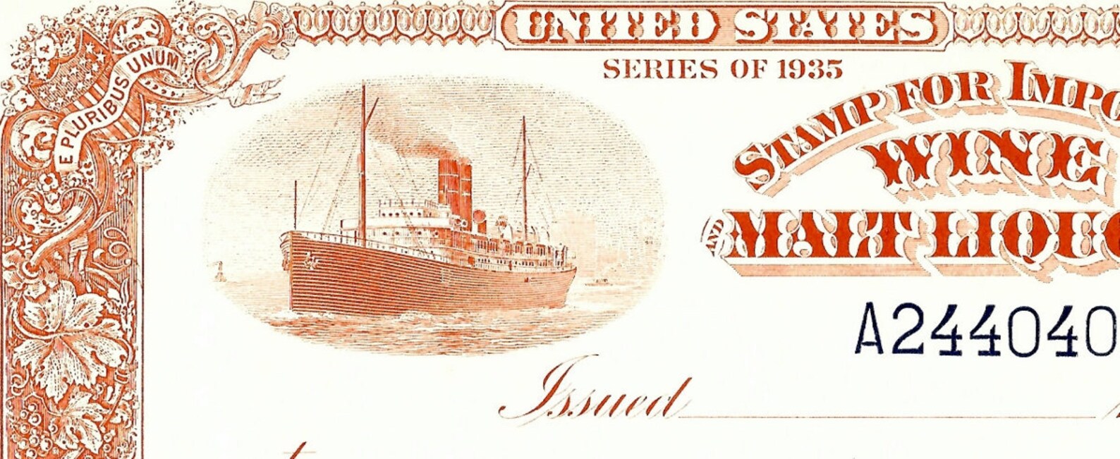 Original US Customs WINE & Malt Liquor Stamp for Import Cellar Etsy