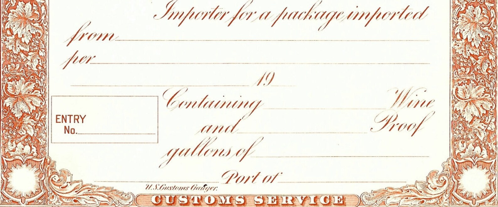 Original US Customs WINE & Malt Liquor Stamp for Import Cellar Etsy