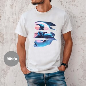 Personalisiertes Alien-Delfin-Gitarren-Shirt, 100 % Baumwolle, Größen S–4XL – Surreales kosmisches Grafik-T-Shirt