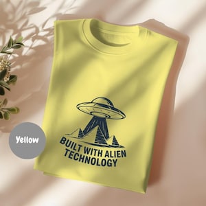 Camiseta personalizada con tecnología alienígena, camiseta de extraterrestre OVNI, camiseta de astronauta antiguo, regalo de conspiración de ciencia ficción, camiseta gráfica para amantes del espacio.