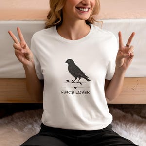 Retro Finch Flower Cotton T-Shirt S-4XL  – Personalized Bird Graphic Tee for Nature Lovers