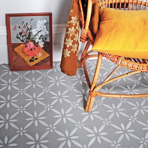 Clementina Stencil for Patios, Floors- Wall, Furniture and Fabric Stencil - Moroccan Stencil - DIY Floor Project.