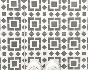 Kasbah Tile Stencil for Floors, Tiles and Walls - DIY Floor Project