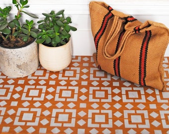 Kasbah Floor Stencil - Wall, Furniture and Fabric Stencil - Moroccan Stencil - DIY Floor Project.