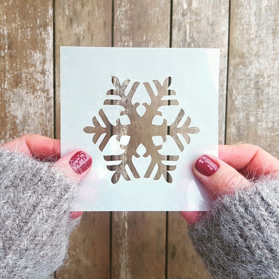 Small Snowflake Stencil 1 for Windows, Fabric and Paper. Reusable Stencil.  