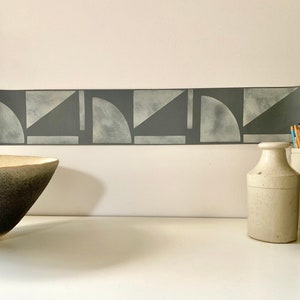 Albers Tile Border Stencil for Floors, Walls and Furniture I Geometric Tile Border Stencil