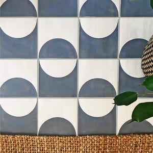 2 Pack Sol Tile Stencil for Patios, Floors, Tiles and Walls-Geometric Stencil - DIY Floor Project.