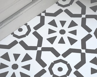 Ronda Floors Stencil - Wall, Furniture and Fabric Stencil - Moroccan Stencil - DIY Floor Project.