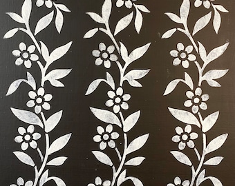 Trailing Blossom Border Stencil for Walls,Furniture,Fabric and Floors.