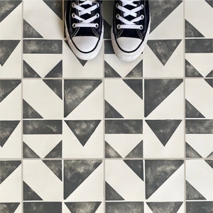 Newton Tile Stencil for Floors, Tiles and Walls-Geometric Stencil - DIY Floor Project.