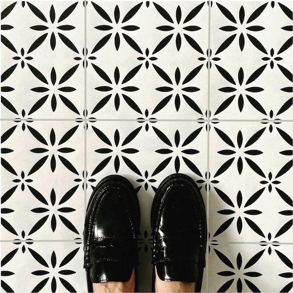 Clementina Tile Stencil for Floor and Walls Tiles- Moroccan Stencil - DIY Floor Project.S,M,L,XL