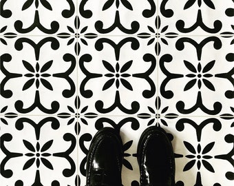 Seville Tile Stencil for Patios, Floors, Tiles and Walls - Moroccan Stencil - DIY Floor Project.Small, Medium, Large