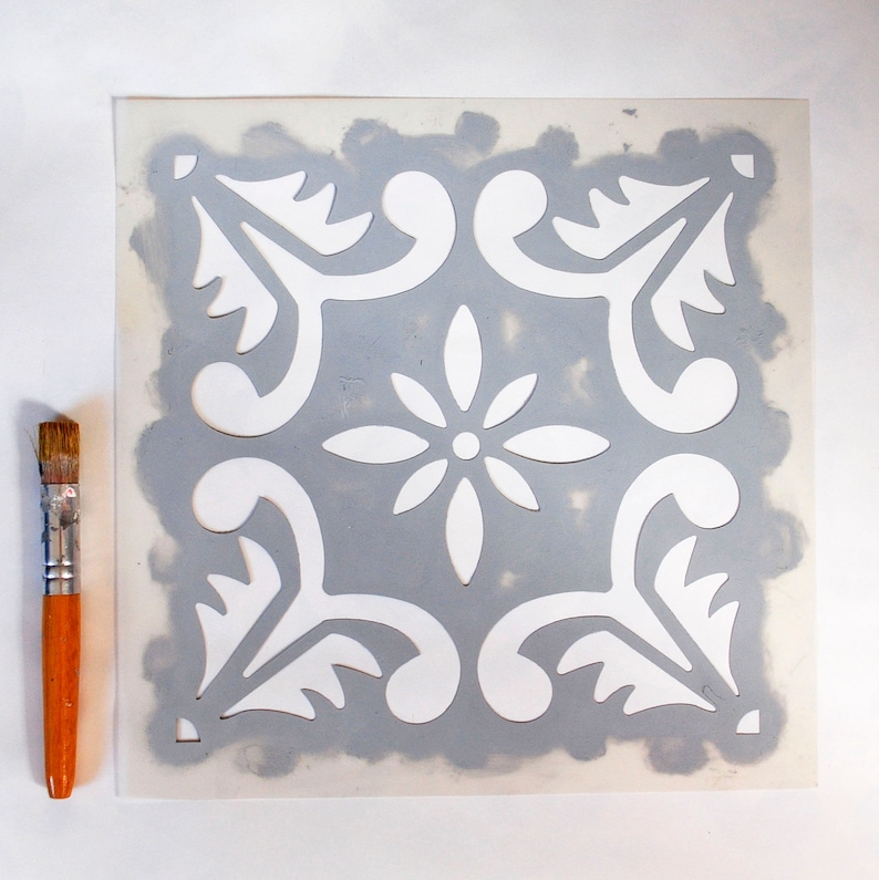 Tiles and Walls -Furniture and Fabric Stencil Moroccan Stencil DIY Floor Project.XS,S,M,L,XL Fes Tile Stencil for Floors