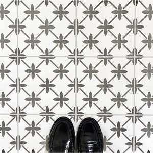 Trellis Tile Stencil for floors and walls and tiles - DIY floor project and home decor.