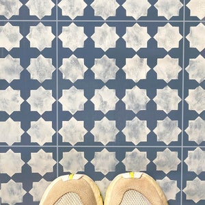 Mosaic Tile Stencil for Floor and Walls Tiles- Moroccan Stencil - DIY Floor Project.