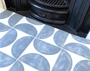 Luna Tile Stencil for Patios, Floors, Tiles and Walls-Geometric Stencil - DIY Floor Project.