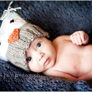 Owl Hat Knitting PATTERN 3 months to child size