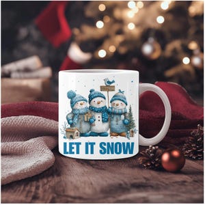 Cute Christmas Mugs, Let It Snow Mug, Christmas Coffee Mug, Winter Mug, Holiday Mug, Cozy Snowmen, Cozy Christmas Gift