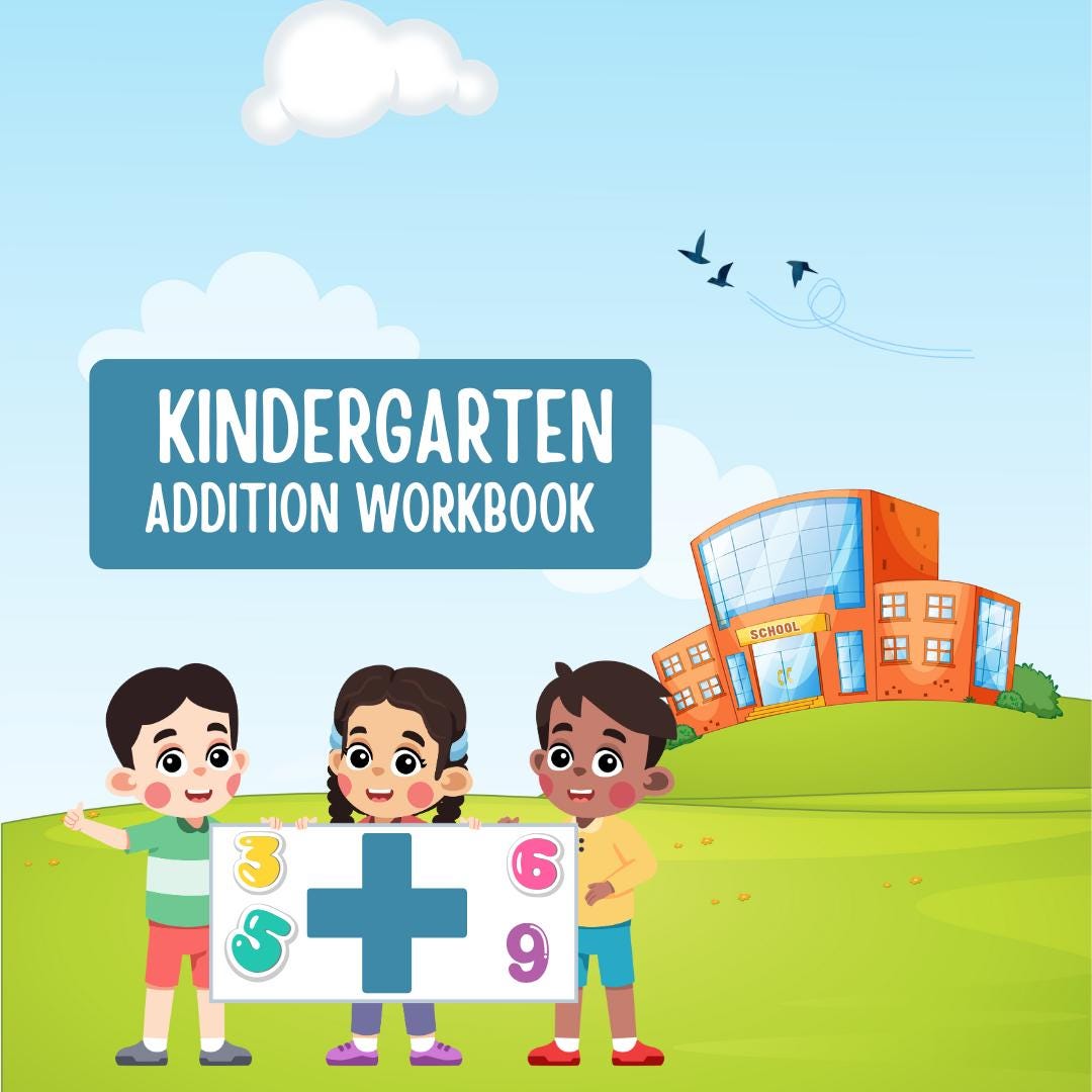Early Learning Math Worksheets for Kids, Picture-based Addition, Cute ...
