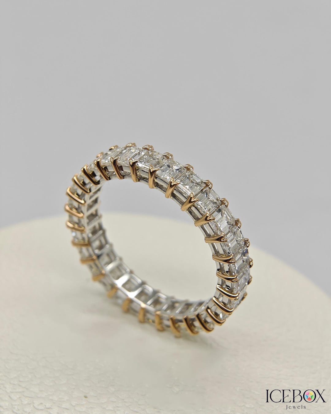 Lab Grown Diamond Eternity Ring: 14K Gold Wedding Band Ring - Etsy