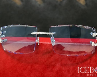 Iced Out Moissanite Diamond Glasses: Hip Hop Bling