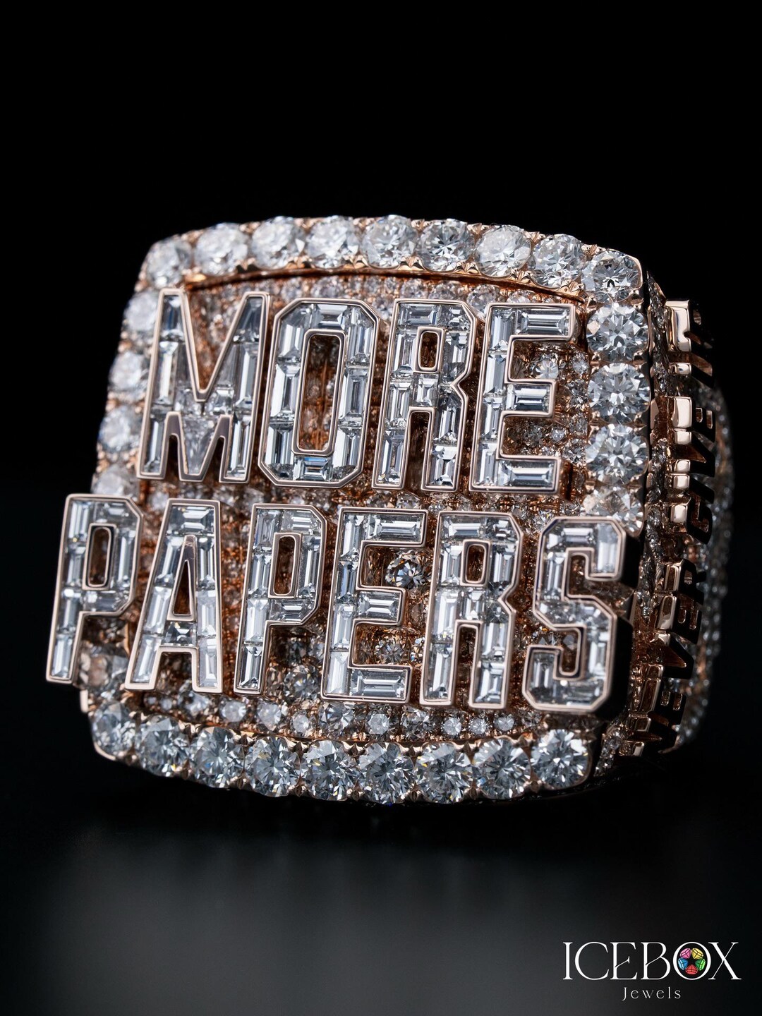 Custom ‘more Papers’ Emerald & Big Pointer Moissanite Diamond Ring, Hip ...