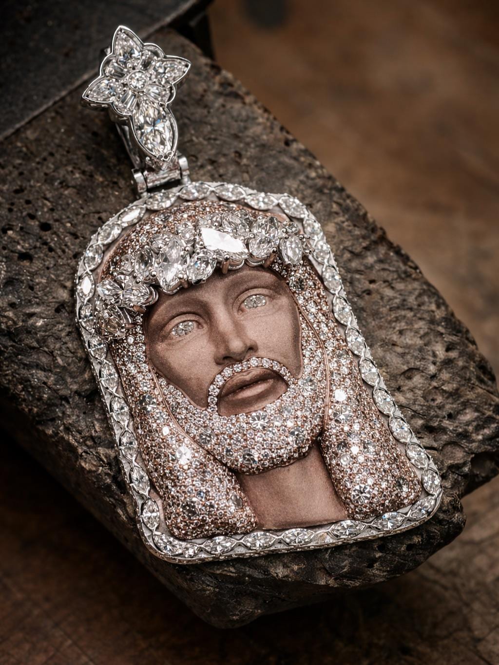 Iced Out Moissanite Diamond Jesus Pendant, 925 Silver Hip Hop