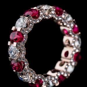 Ruby Pear shape & Round Lab grown Diamond Gold Wedding Band Ring For Woman